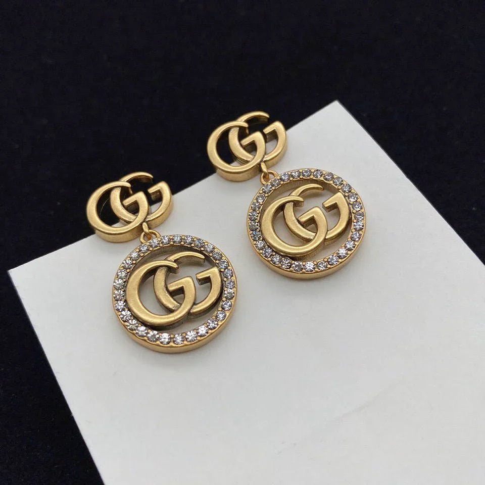 Women's Fashion Letter Rhinestone Earrings