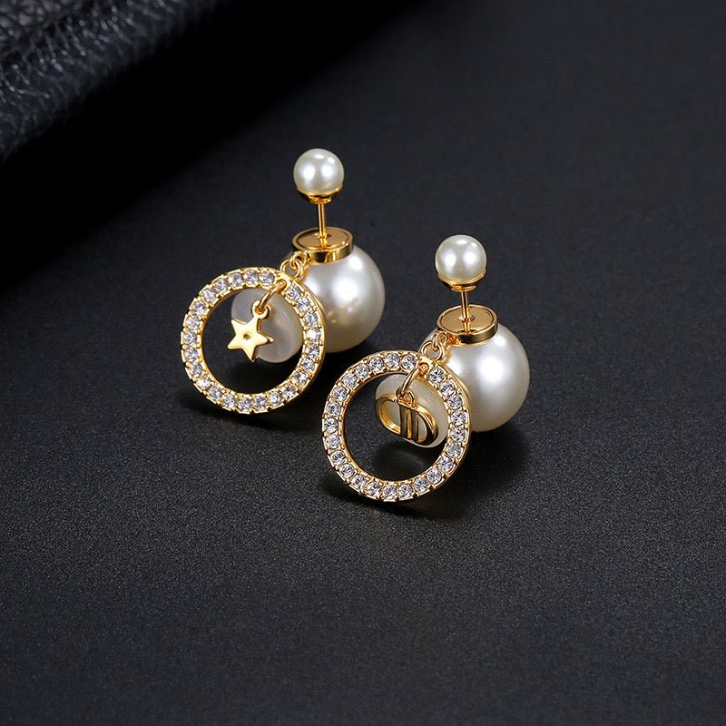 Women's Fashion Letter Rhinestone Earrings