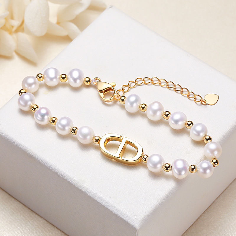 Ladies fashion 18K Gold Pearl Bracelet