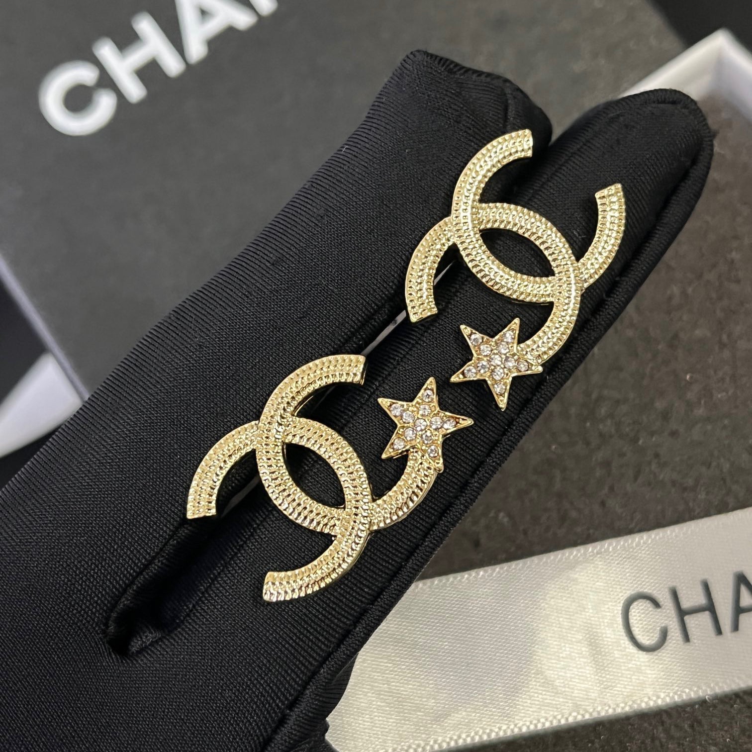 Fashionable Double C Five-pointed Star Earrings