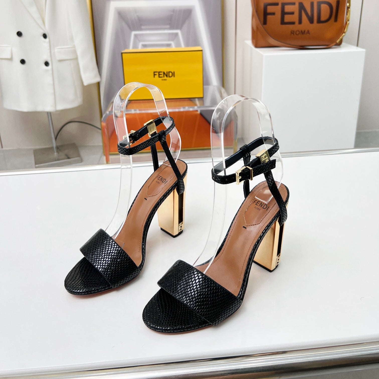 Ladies High-End Letter High-Heeled Sandals